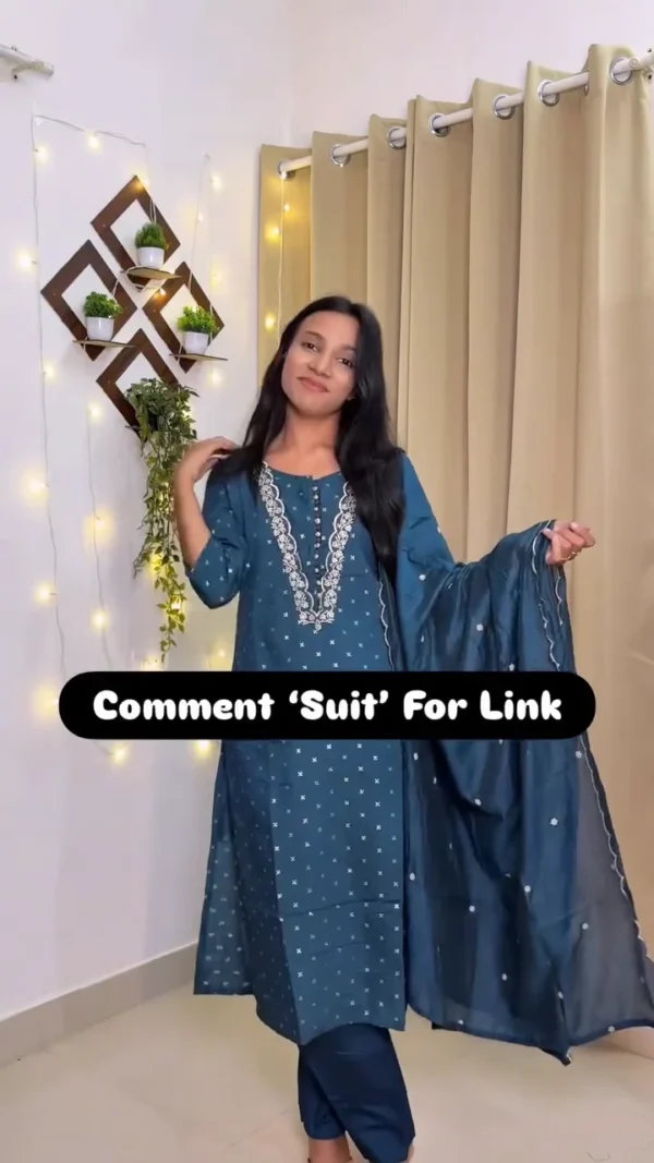 Elegant Pink A-Line Kurta Set with Floral Embroidery & Dupatta