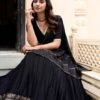 Black Chanderi Silk Lehenga Choli Set