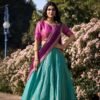 Sky Blue Color Zari Weaving Work Kanchipuram Women Lehenga Choli
