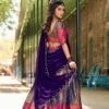 Luxurious Blue Zari South Indian Kanjivaram Lehenga Choli