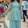 Mint Green Peplum Kurta Set with Palazzo Pants