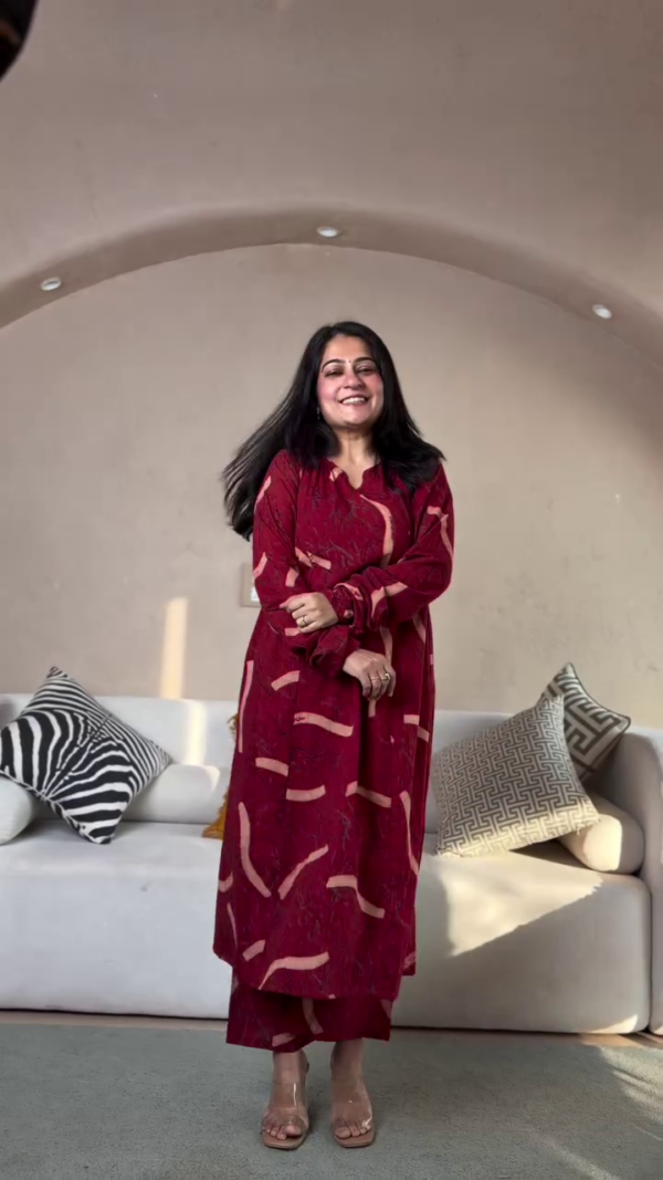 Navy Blue Geometric Printed Straight Kurta Dress