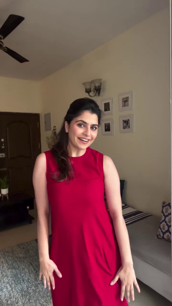 Red Sleeveless Midi Dress