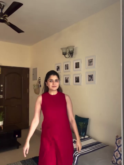 Red Sleeveless Midi Dress