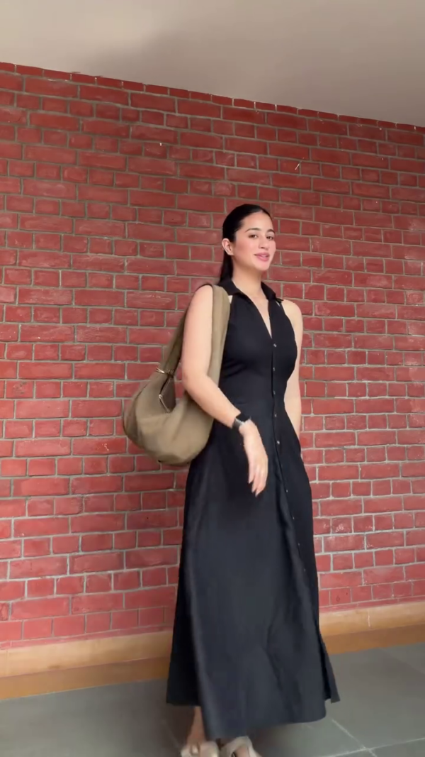 Black Button-Down Halter Maxi Dress