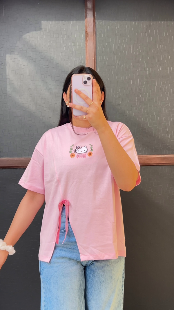 Off-White Heart Graphic Tie-Up T-Shirt