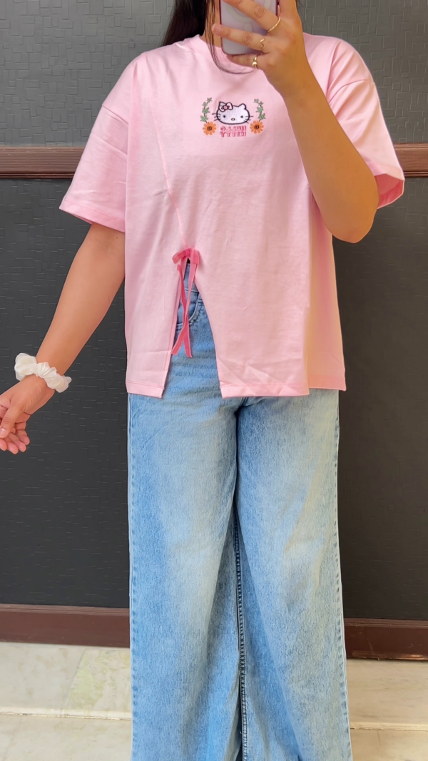 Off-White Heart Graphic Tie-Up T-Shirt