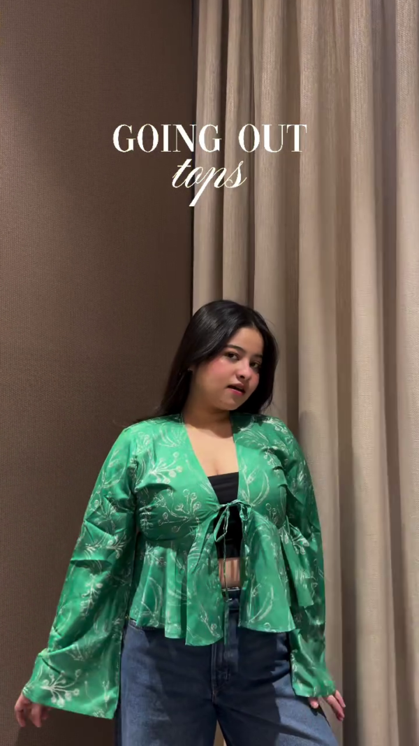 🤍 White Tie-Up Cotton Long Sleeve Peasant Blouse