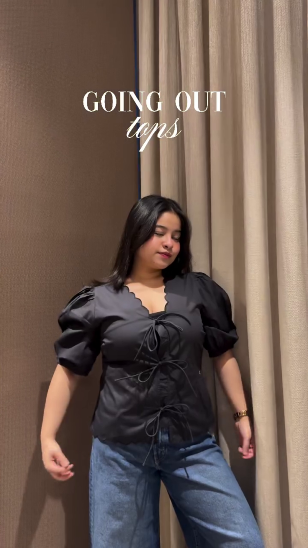 🤍 White Tie-Up Cotton Long Sleeve Peasant Blouse