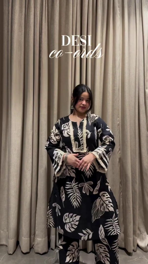 💙 Blue & White Peacock-Printed Indo Era Cotton Blend Kurta Set