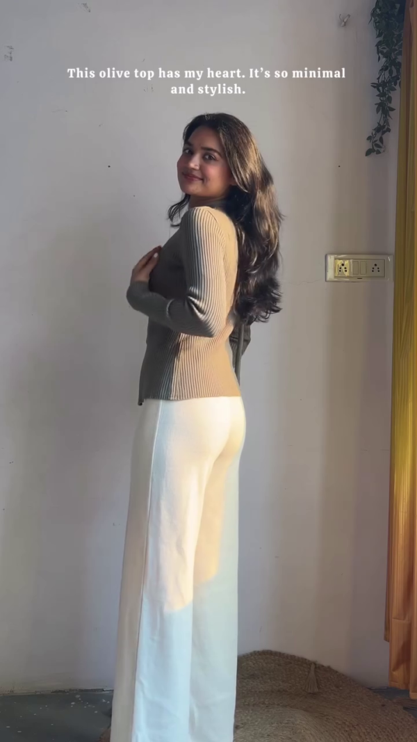 Grey Peplum Top with Wide Pants