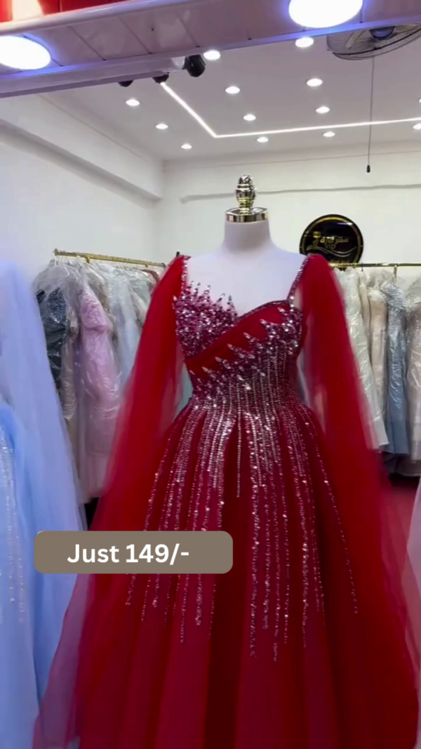 Sky Blue Embellished Party Gown