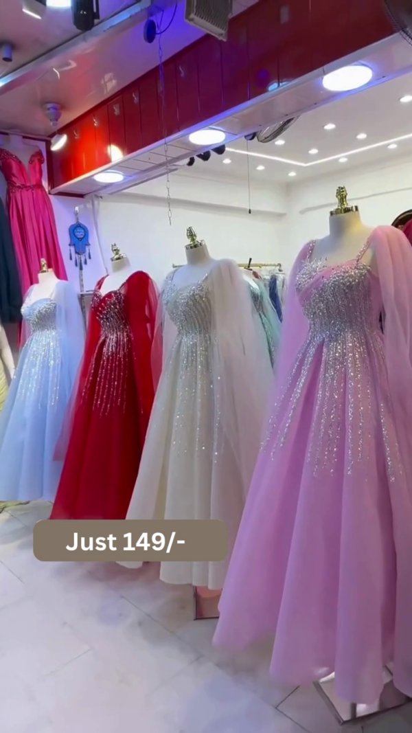 Sky Blue Embellished Party Gown