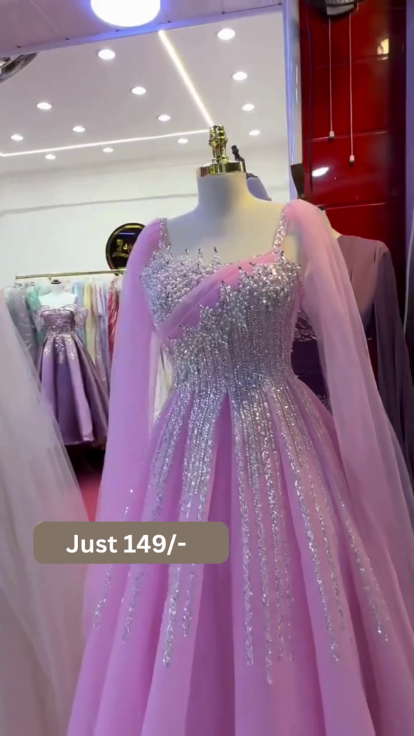 Sky Blue Embellished Party Gown