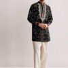 Black Silk Kurta Set with Bandhani Print