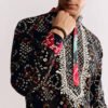 Black Silk Kurta Set with Bandhani Print