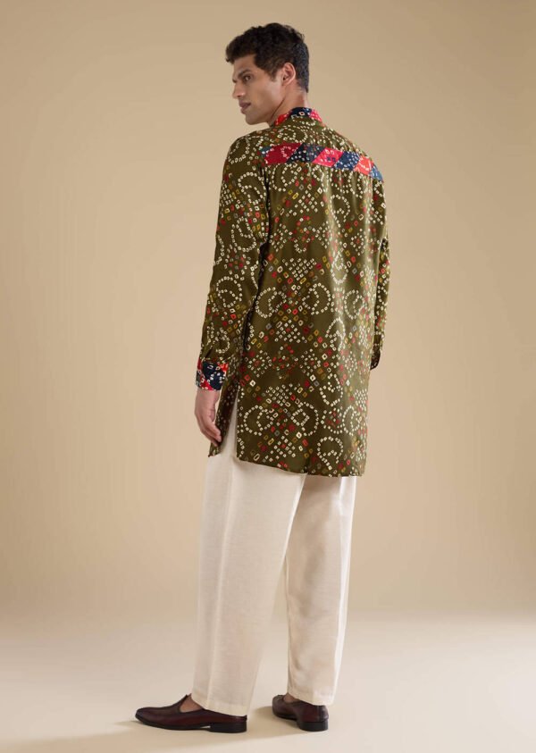 Green Silk Resham Embroidered Mens Kurta Set