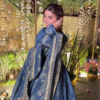 Navy Blue Silk Lehenga Set