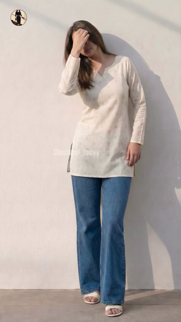 Maroon Printed Long Kurti Top