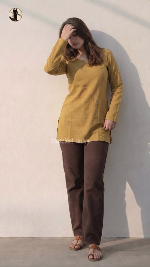 Maroon Printed Long Kurti Top