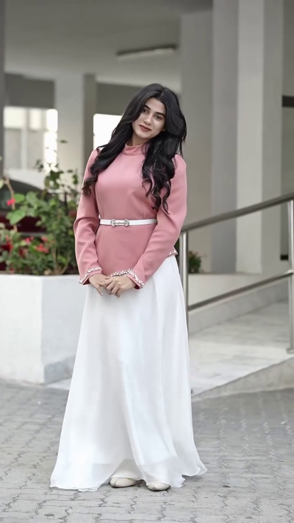 Elegant Pink Top with Palazzo Pants