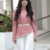 Elegant Pink Top with Palazzo Pants