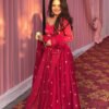RED COLOR FENDY SILK ANARKALI SUIT