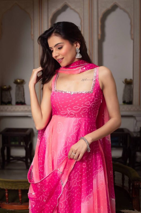 Pink Multi-Shade Anarkali Suit Set