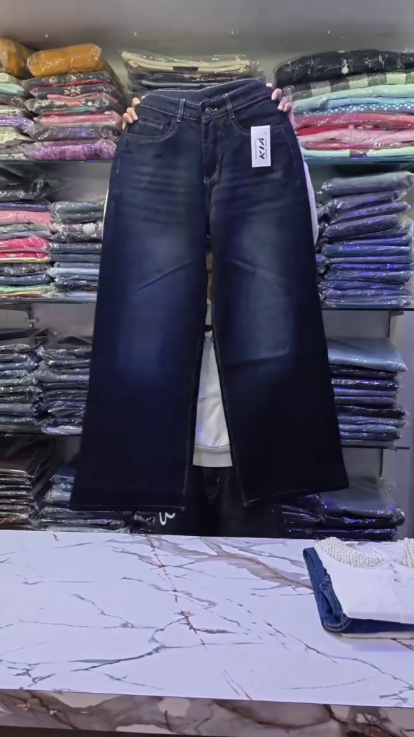 White Embroidered Top with Denim Skirt Set