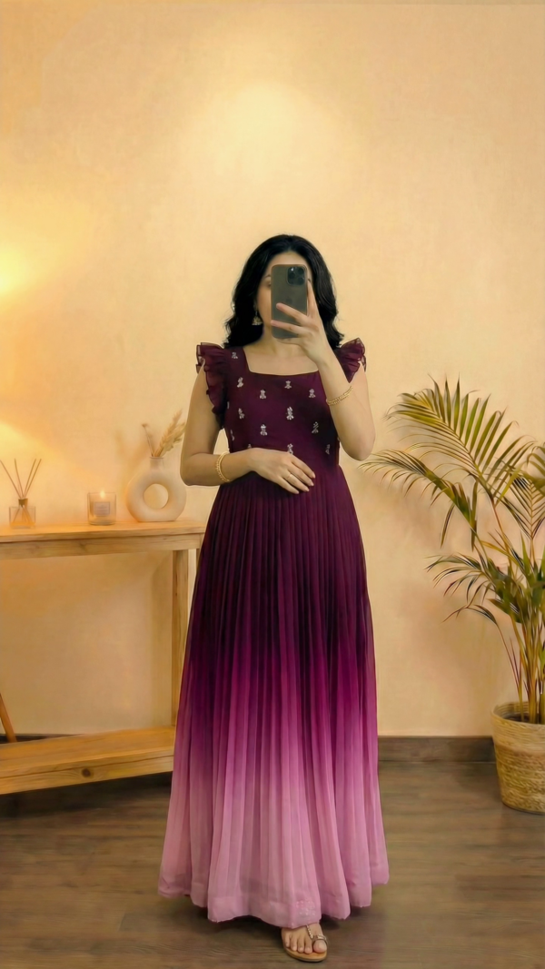 Maroon Anarkali Dress
