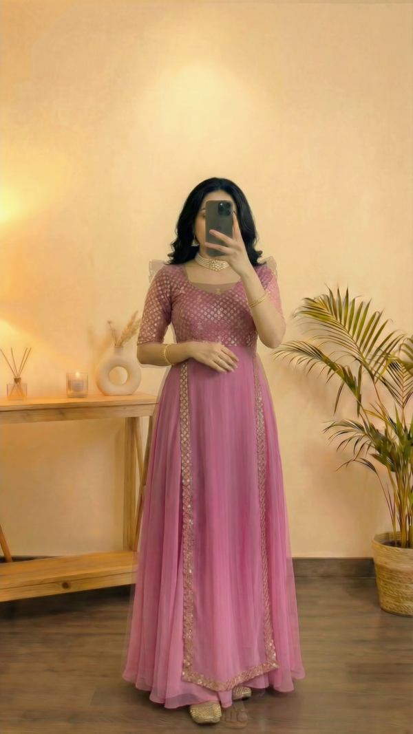 Maroon Anarkali Dress