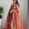 Peach Silk Lehenga Set