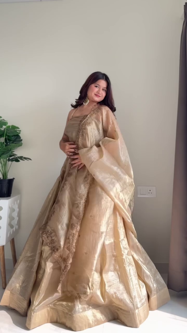 Peach Silk Lehenga Set