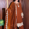 Brown Embroidered Kurta Set with Dupatta