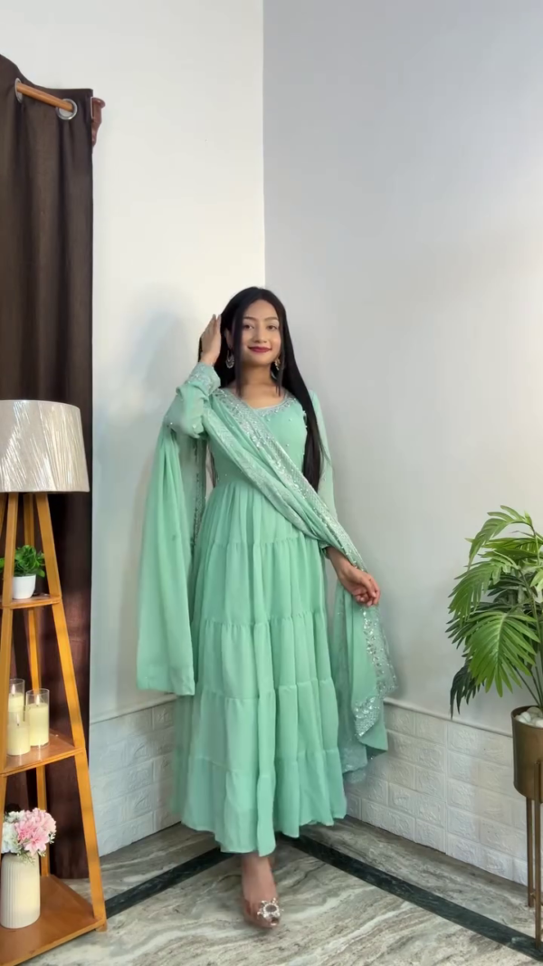 Black Anarkali Gown with Dupatta