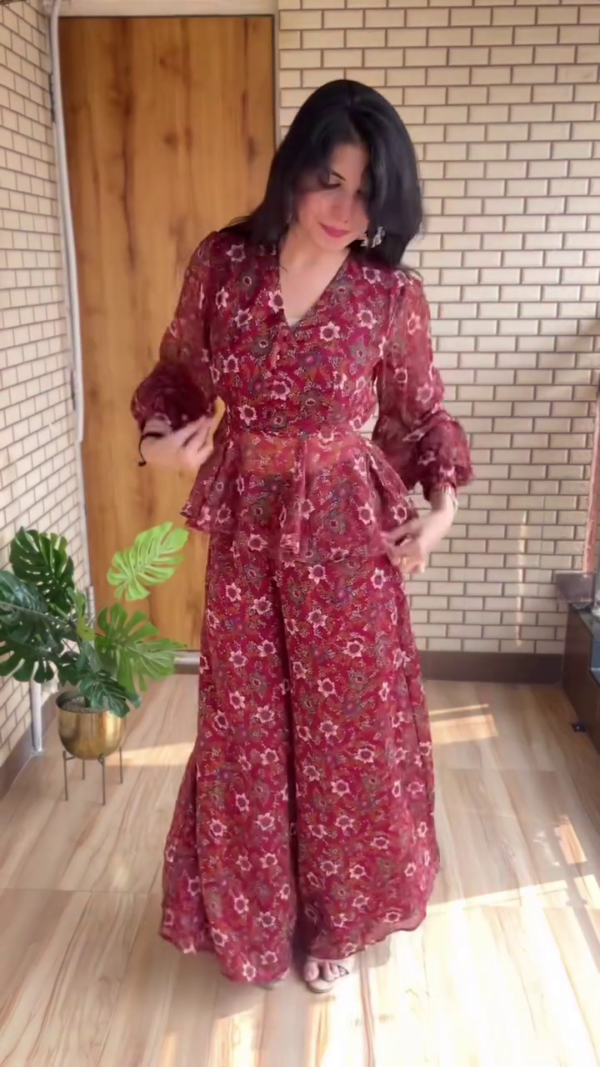 Red Floral Co-ord Set