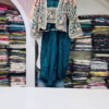 Teal Embroidered Ethnic Set with Jacket