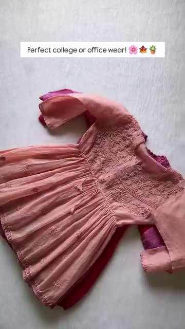 Red Embroidered Short Kurti