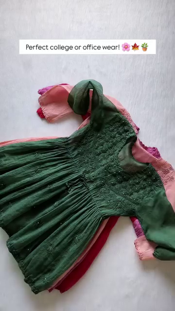 Red Embroidered Short Kurti