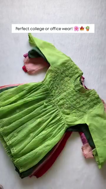 Red Embroidered Short Kurti