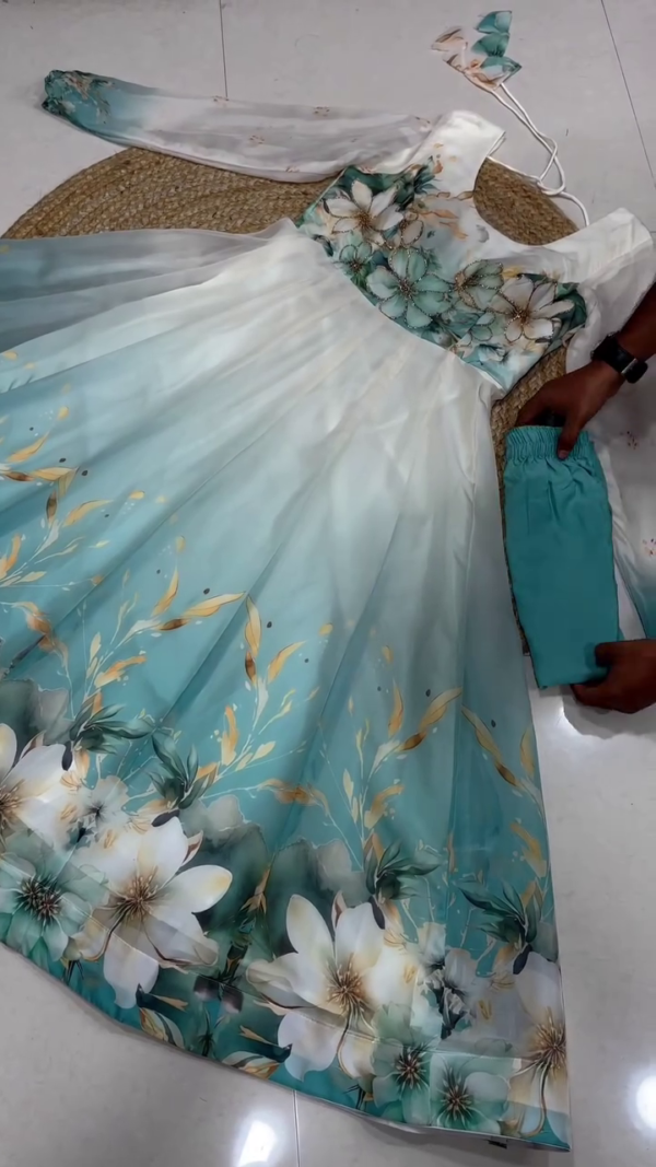 . Floral Designer Anarkali Dress
