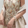 Beige Embroidered Sharara Set