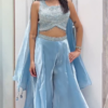 Sky Blue Indo-Western Lehenga Set