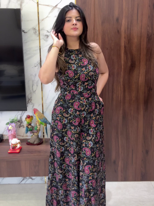 Black Printed Jumpsuit