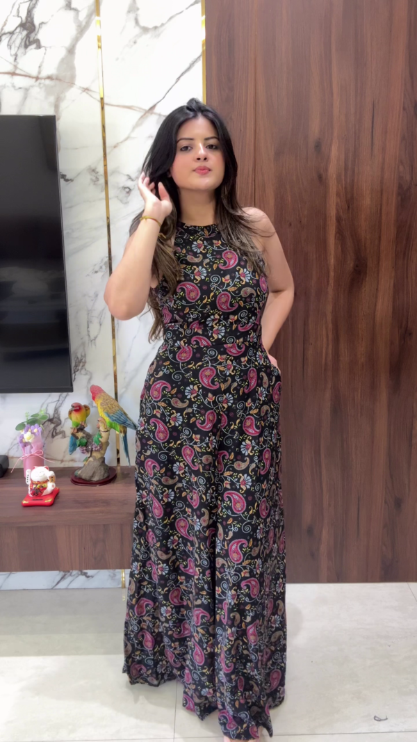 Black Printed Jumpsuit