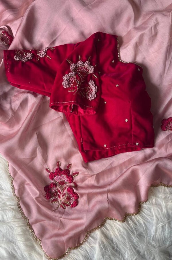 Premium Rangoli Silk Saree with Velvet Designer Blouse