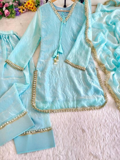 Icy Blue Farsi Style Salwar Suit