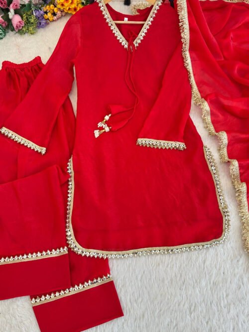 Red Color Farsi Style Salwar Suit