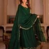 Green Color Georgette Anarkali Suit with Dupatta