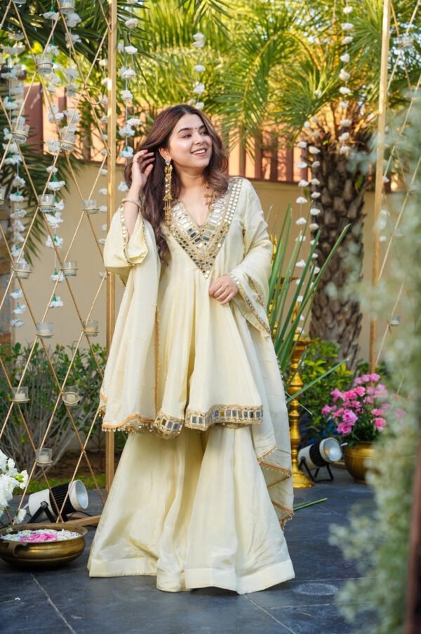 Ivory Shishmahal Palazzo Suit